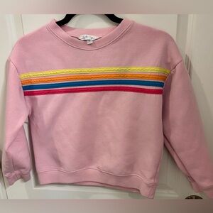 Girls Rainbow Stripe Sweatshirt Size 12 Pink Eyelet & Ivy Cute Trendy Top